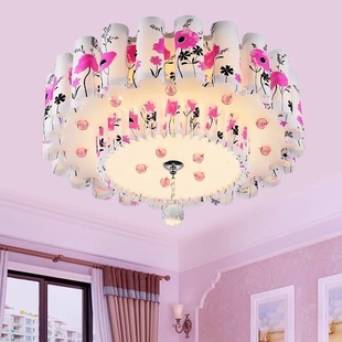 浪漫田园主卧室灯温馨粉色led吸顶灯创意婚房灯具公主女孩房间灯