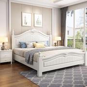 实木床1.8米主卧室现代简约双人韩式储物田园白色1.5欧式公主婚床