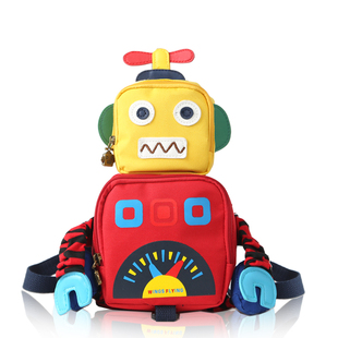 韩国儿童书包幼儿园1-3周岁机器人，双肩包男女(包男女，)宝宝防走失包小背包