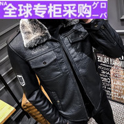 日本tv香港皮衣男2020冬季加绒加厚短外套，真皮修身机车外套皮