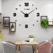 现代简约免打孔创意挂钟，客厅3d立体简约艺术，diy时尚创意墙贴钟表