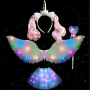 天使蝴蝶翅膀女童发光背饰儿童，仙女棒仙子，道具玩具魔法棒公主女孩