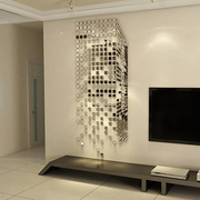 马赛克镜子瓷砖贴纸电视背景，墙面格栅装饰画客厅亚克力3d立体布置