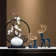 新中式屏风禅意家居花瓶，鹿摆件客厅茶几电视柜，复古典中国风装饰品