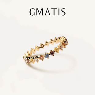 gmatis鼠尾草戒指s925银欧美轻奢风ins小众设计简约高级感指环