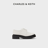 charles&keith春夏，女鞋ck1-70380896女士复古方头厚底，系带单鞋女
