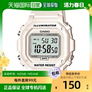 日本直邮CASIO卡西欧手表电子表白色简约数字学生表运动手表