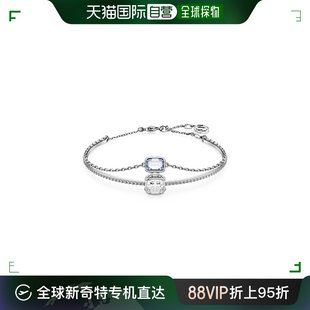 韩国直邮swarovski男女，手镯施华洛世奇水晶，银色双层手链锆石