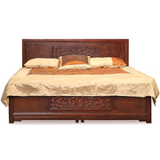 百年印记结婚床双人大床新古典床高箱中式实木床1.8米榆木储物床