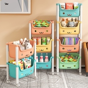 小推车置物架儿童卧室，玩具收纳架落地式可移动整理架子零食客厅