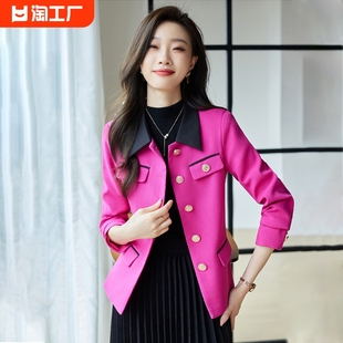韩版小香风西装外套，女士2024春秋休闲气质高级感短款西服上衣