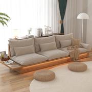日式沙发实木框架客厅小户型北欧简约储物三人现代布艺原木侘寂风
