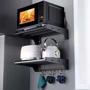 免打孔微波炉置物架壁挂式电饭锅烤箱厨房小电器上墙收纳挂架支架
