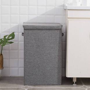 棉麻脏衣收纳桶可水洗有盖多功能衣物整理箱大号棉麻收纳箱