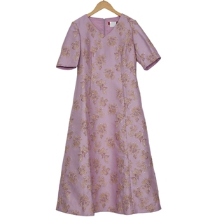 六礼LOOLAYY品牌女装高端时尚气质百搭浅紫色连衣裙A3-17525