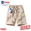 2件装NASA潮牌短裤男夏季2023工装裤韩版休闲五分裤学生中裤