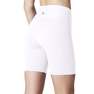 vh高品质白色网球打底速干三四分裤带口袋跑步瑜伽，健身弹力短裤女