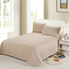 外贸原单床单单件 纯棉纯色床单枕套三件套简约花边款1.5床1.8床