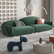 布艺沙发轻奢客厅，组合现代简约奶油风，泰迪绒弧形设计师高端沙发