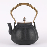 煮茶铁壶金瓜六福玉玲珑铜把铜盖日本南部铸铁壶，生铁壶氧化膜内壁