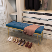 定制北欧服装店专用可坐式穿鞋凳换鞋凳软包坐垫长条凳子沙发凳