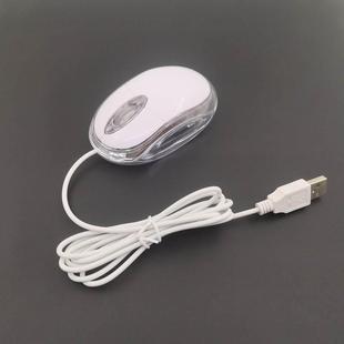 迷你有线光电鼠标 USB有线白色透明光学滑鼠