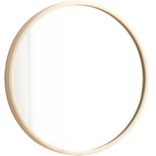 北梳欧浴室壁镜JAC子圆形镜实木挂墙式子挂镜卫生间妆镜
