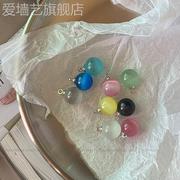 晓梦天然猫眼石纽扣针织开衫扣衬衫白色毛线衣扣子衣领裙钮扣玻璃