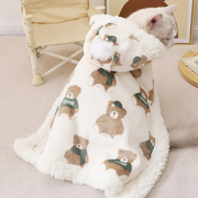 猫咪披风斗篷秋冬保暖毛毯布偶幼猫小猫狗狗睡觉专用小被子带帽子