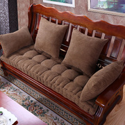 老式木质实木沙发垫坐垫红木新中式纯色三人座加厚防滑飘窗垫