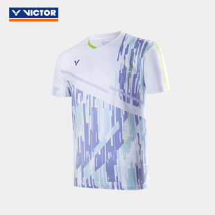 VICTOR/威克多羽毛球服比赛系列针织运动短袖T恤 T-40010