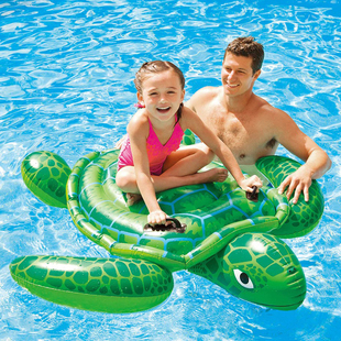 INTEX幼儿漂浮动物座骑宝宝海龟水上充气坐骑玩具成人儿童游泳圈