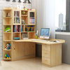高档实木转角书桌书架组合书柜一体卧室儿童学习写字桌简约台式电