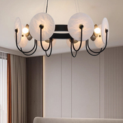 云石全铜吊灯设计师创意现代简约客厅灯别墅大气餐厅卧室圆环灯具