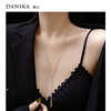 danika欧美精致长款y字项链，2023年女小众设计感18k金毛衣(金毛衣)链