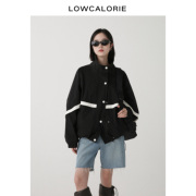 低卡LOWCALORIE拼色立领秋季短外套街头棒球服外套女冲锋衣