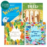 barroux动物系列儿童绘本4册套装大象在哪里elephant海星starfish树，trees欢迎故事图画书英文原版进口图书又日新