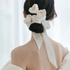 新娘头饰森系超仙头花，时尚简约花朵发簪，缎面发带结婚礼白纱配饰品