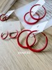 JINMUKE韩国进口 红色圆圈耳环小众气质耳圈