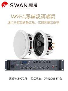 Hivi/惠威 VX8-C定压8寸嵌入式吸顶喇叭套装天花壁挂背景音乐音响