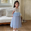 夏季海洋之星蓝色网纱拼接公主裙礼服六一演出24年女童连衣裙