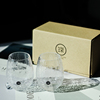日本进口深川硝子冰裂纹，手工酒杯水晶玻璃情侣，对杯透明水杯礼盒装