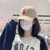 韩国mlb帽子2024春季爱心ny洋基队刺绣弯檐棒球帽，鸭舌帽户外