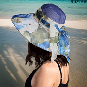 帽子女士大沿防晒沙滩帽夏季出游可折叠户外时尚遮阳帽透气凉帽潮