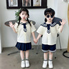 童装儿童帅洋气海军风短袖套装夏装男女童中式运动会两件套兄妹装
