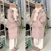 韩版大被子羽绒棉服女中长款小个子连帽棉衣冬季外套加厚2023