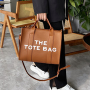 跨境女包纯色pu字母托特包简约休闲大容量便捷时尚两用手提包