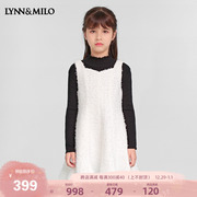 lynnmilo琳麦罗女童公主礼服，裙背心裙2023洋气白色无袖连衣裙