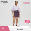 majeoutlet女装舒适棉质，设计感短款紫色针织t恤上衣mfpts00633
