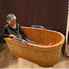 老人小孩泡澡桶木桶洗澡盆实木，浴缸可移动香柏木沐浴桶低桶可定制